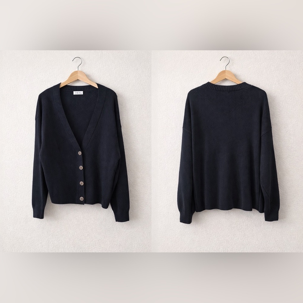 Elegant black Cardigan Sweater